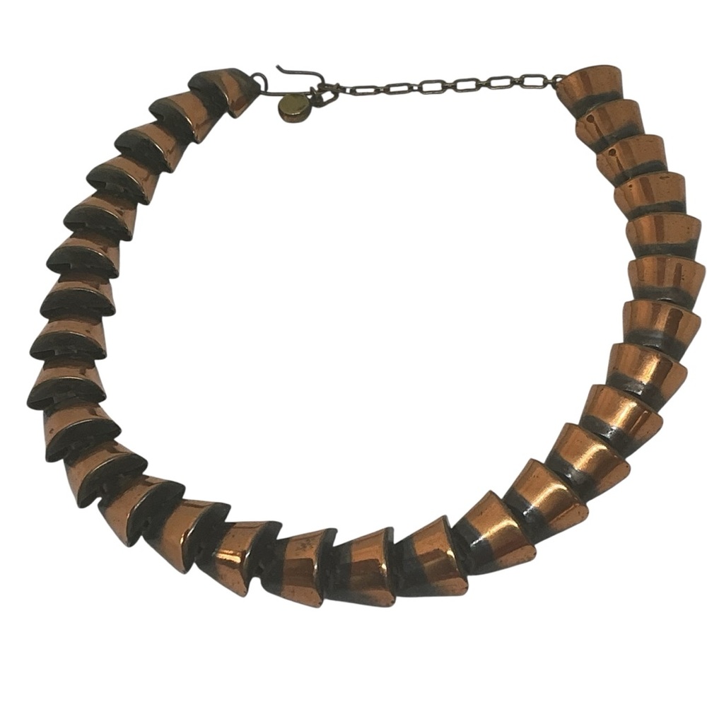 Rebajes Vintage Copper Necklace Modernist Sculptural Signed Book Piece) - Picture 7 of 13